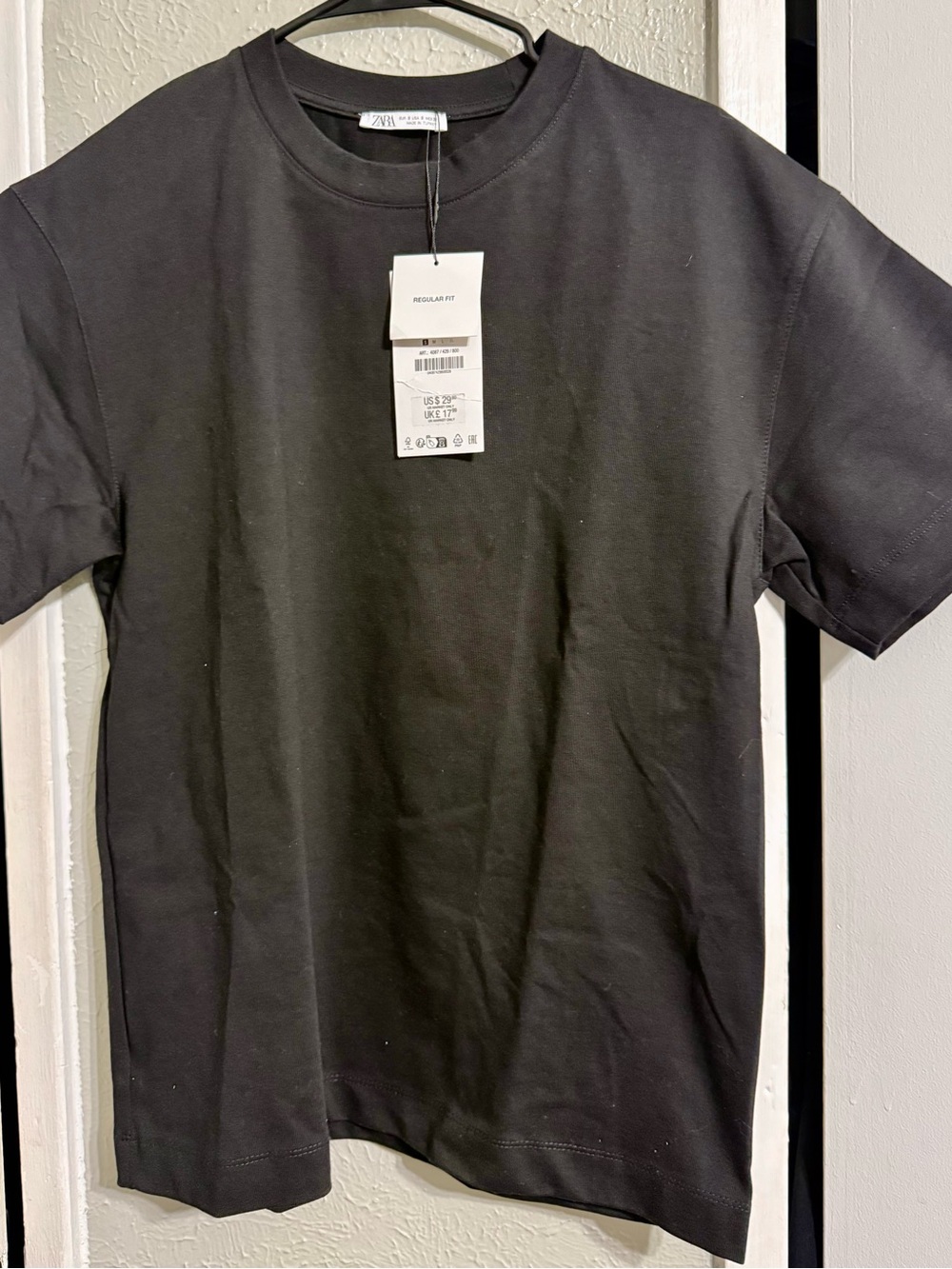 ZARA Black Short Sleeve Crew Neck T-Shirt